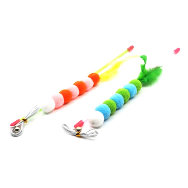 Pawona igralna palica kačica Lila za mačke z mehkimi kroglicami v dveh barvah