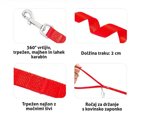 Pawona sledni povodec 20 m, glavne karakteristike