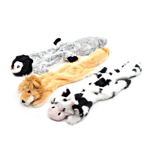 Plišaste igrače brez polnila: kravica, pingvin in lev