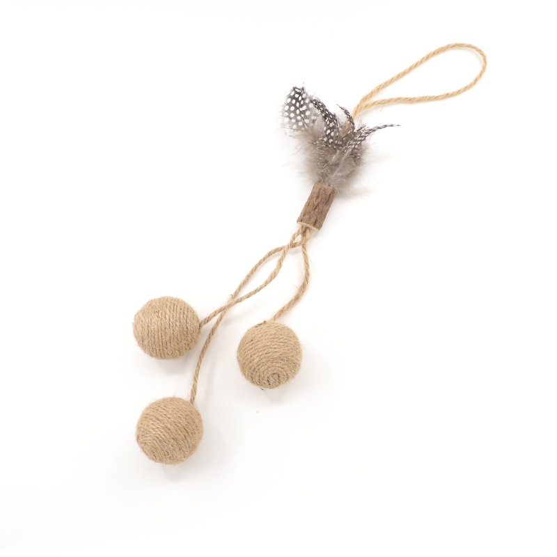 Pawona žogice s perjem za mačke