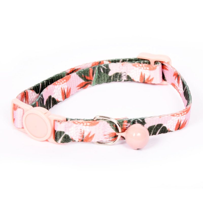 Pawona ovratnica za mačke Baby Pink Jungle